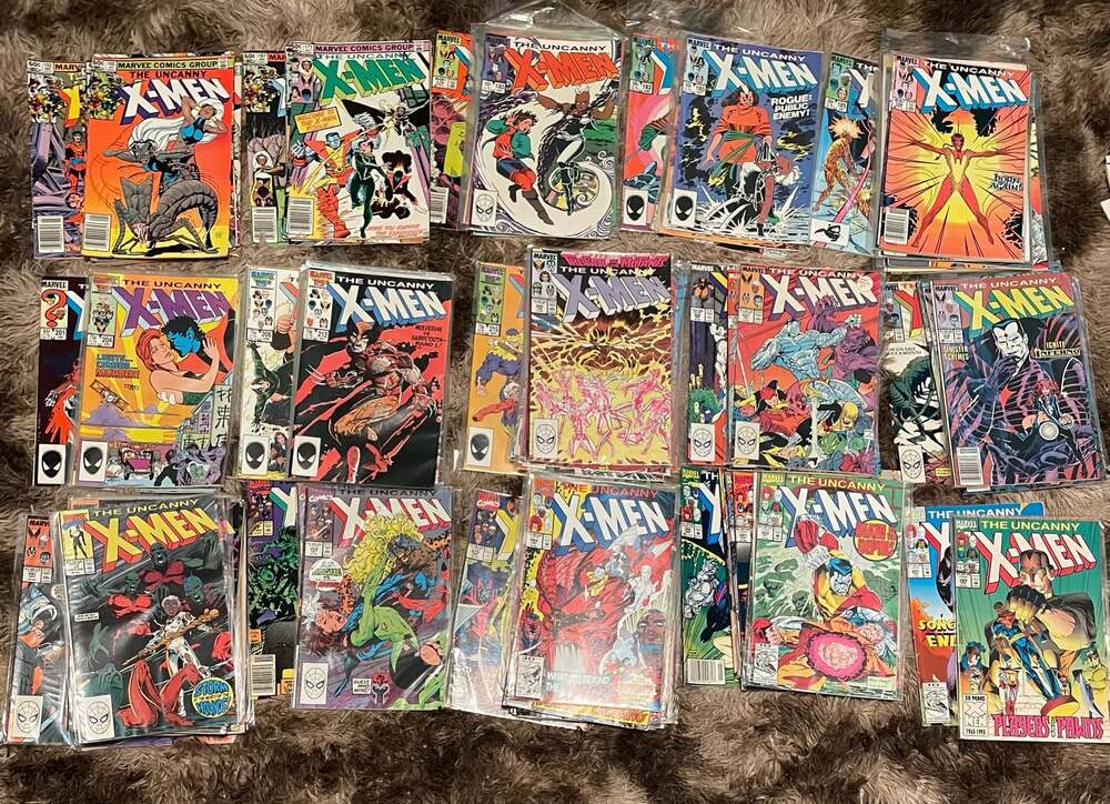 Large Lot of Vintage Marvel Comics The Uncanny X-Men (1980s-1990s)